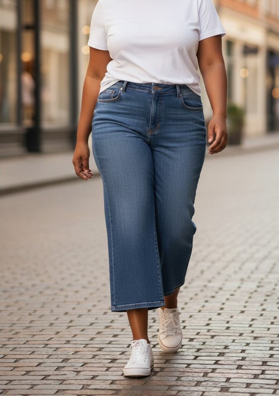 Lane Bryant Capri Blue Jeans Women's Size 14 Cotton Spandex Medium Wash